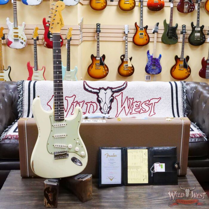 Fender Custom Shop 1962 Stratocaster Hand-Wound Pickups AAA Dark Rosewood Slab Board Relic Vintage White - Image 6