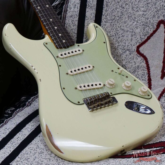 Fender Custom Shop 1962 Stratocaster Hand-Wound Pickups AAA Dark Rosewood Slab Board Relic Vintage White - Image 8