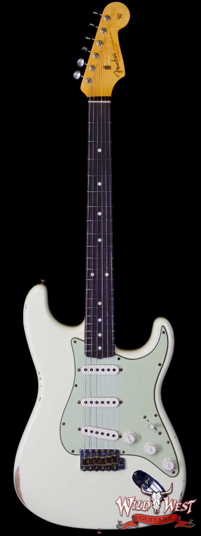 Fender Custom Shop 1962 Stratocaster Hand-Wound Pickups AAA Dark Rosewood Slab Board Relic Vintage White - Image 1