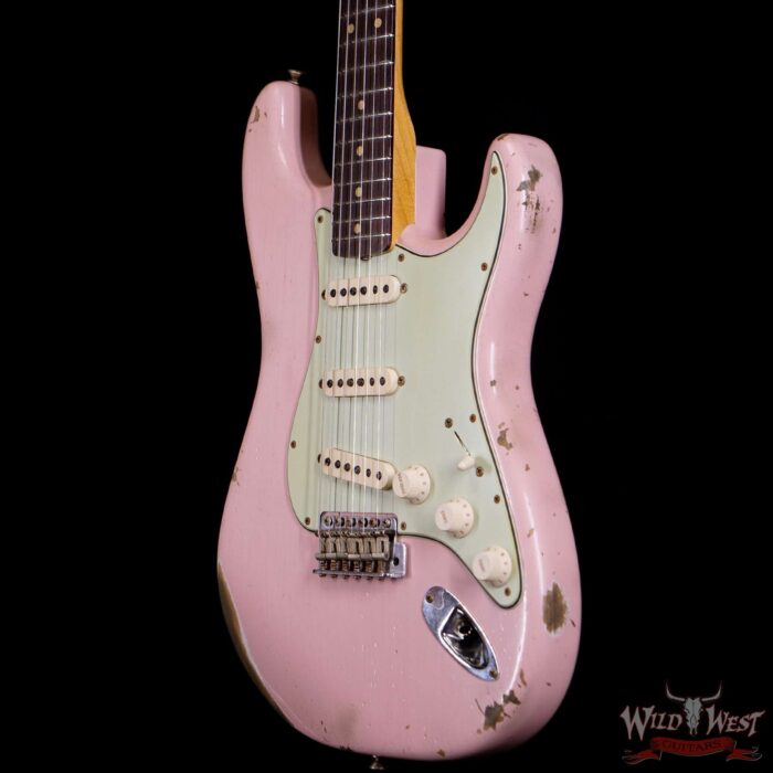 Fender Custom Shop 1962 Stratocaster Relic AAA Rosewood Board with Quartersawn Maple Neck Shell Pink - Image 2