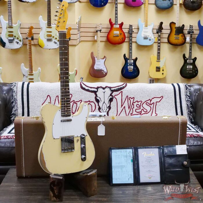 Fender Custom Shop 1962 Telecaster Custom Rosewood Slab Board Hand-Wound Pickups Relic Vintage White - Image 6