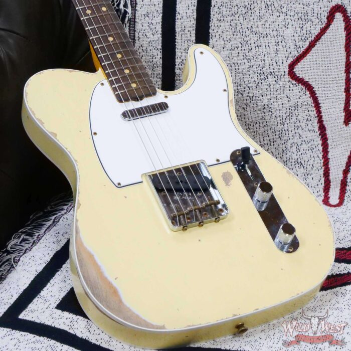 Fender Custom Shop 1962 Telecaster Custom Rosewood Slab Board Hand-Wound Pickups Relic Vintage White - Image 8