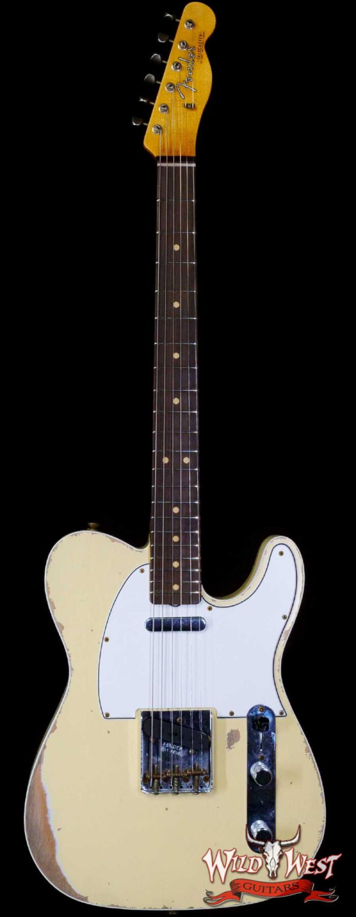 Fender Custom Shop 1962 Telecaster Custom Rosewood Slab Board Hand-Wound Pickups Relic Vintage White - Image 1