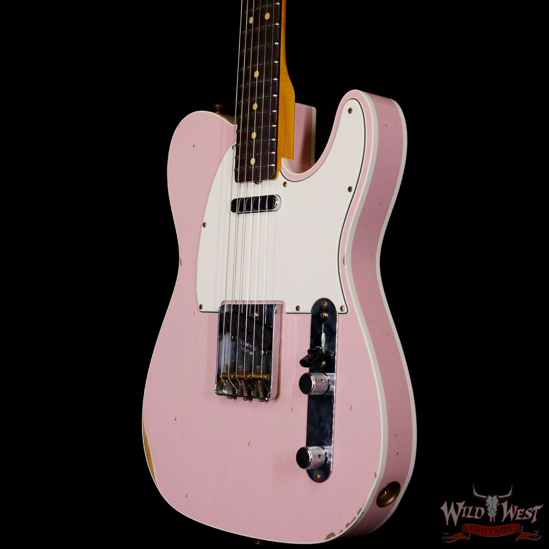 fendercs-1962telecastercst-r122603-br__wwg.jpg Fender Custom Shop 1962 Telecaster Custom Rosewood Slab Board Hand-Wound Pickups Relic Shell Pink 7.30 lbs - Image 2