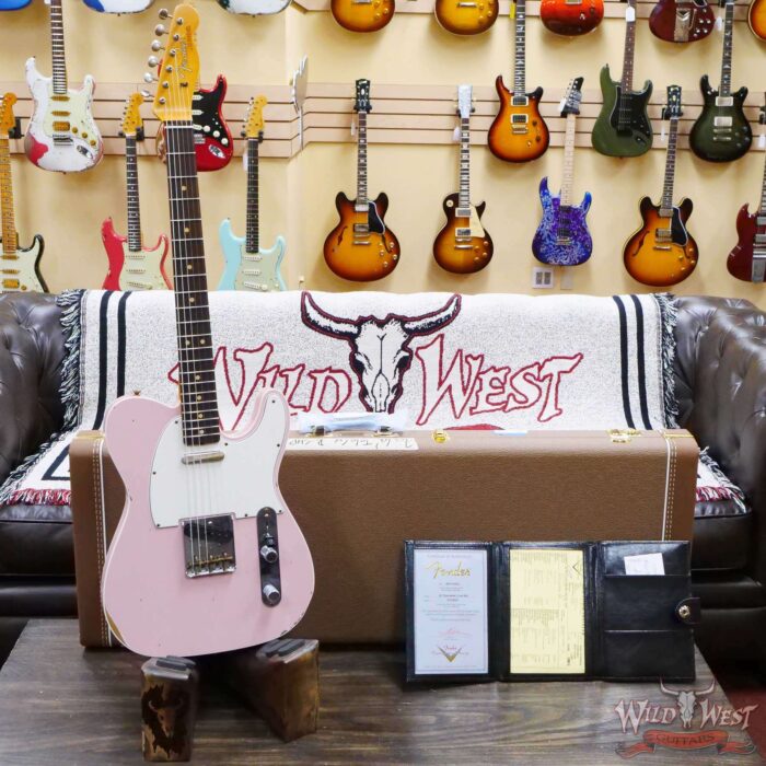 Fender Custom Shop 1962 Telecaster Custom Rosewood Slab Board Hand-Wound Pickups Relic Shell Pink 7.30 lbs - Image 4