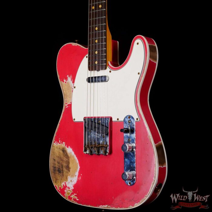 Fender Custom Shop 1962 Telecaster Custom Rosewood Slab Board Hand-Wound Pickups Heavy Relic Fiesta Red 7.30 lbs - Image 2