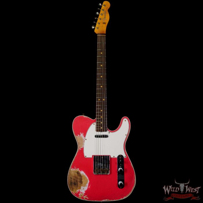 Fender Custom Shop 1962 Telecaster Custom Rosewood Slab Board Hand-Wound Pickups Heavy Relic Fiesta Red 7.30 lbs - Image 3