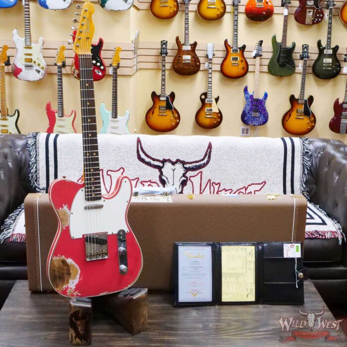 Fender Custom Shop 1962 Telecaster Custom Rosewood Slab Board Hand-Wound Pickups Heavy Relic Fiesta Red 7.30 lbs - Image 6