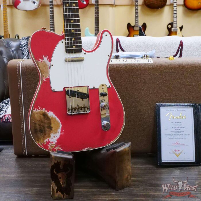 Fender Custom Shop 1962 Telecaster Custom Rosewood Slab Board Hand-Wound Pickups Heavy Relic Fiesta Red 7.30 lbs - Image 8