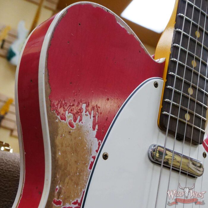 Fender Custom Shop 1962 Telecaster Custom Rosewood Slab Board Hand-Wound Pickups Heavy Relic Fiesta Red 7.30 lbs - Image 9