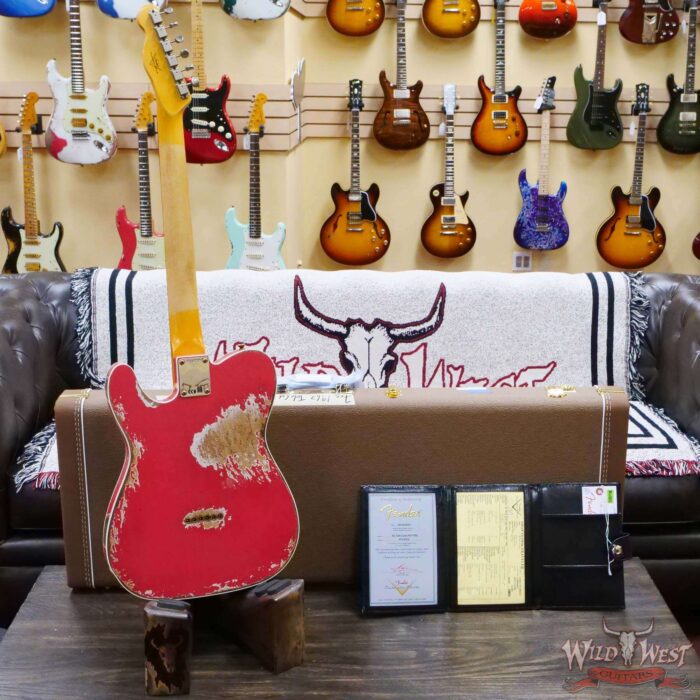 Fender Custom Shop 1962 Telecaster Custom Rosewood Slab Board Hand-Wound Pickups Heavy Relic Fiesta Red 7.30 lbs - Image 10