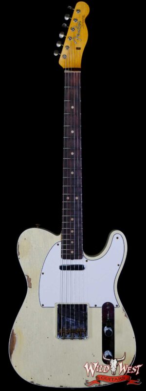 Fender Custom Shop 1962 Telecaster Custom Rosewood Slab Board Hand-Wound Pickups Heavy Relic Vintage White