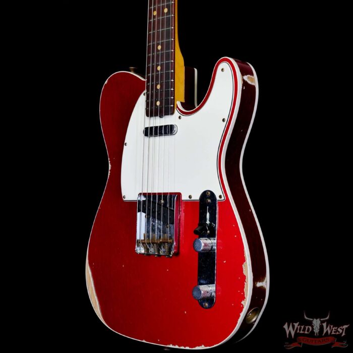 Fender Custom Shop 1962 Telecaster Custom Rosewood Slab Board Hand-Wound Pickups Relic Candy Apple Red - Image 2