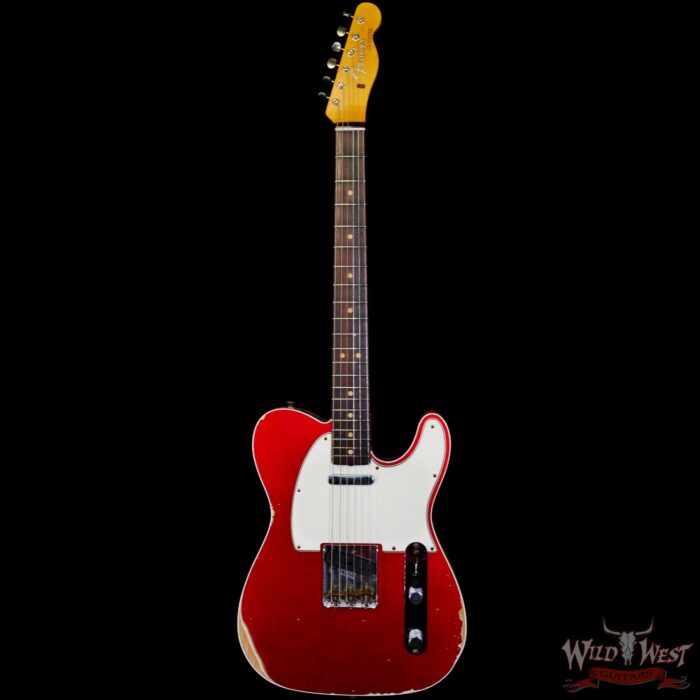 Fender Custom Shop 1962 Telecaster Custom Rosewood Slab Board Hand-Wound Pickups Relic Candy Apple Red - Image 3