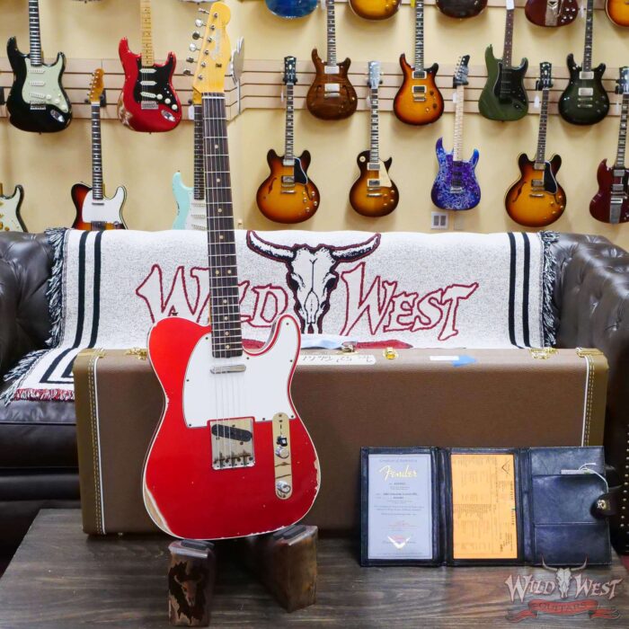 Fender Custom Shop 1962 Telecaster Custom Rosewood Slab Board Hand-Wound Pickups Relic Candy Apple Red - Image 6