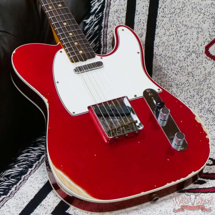 Fender Custom Shop 1962 Telecaster Custom Rosewood Slab Board Hand-Wound Pickups Relic Candy Apple Red - Image 8