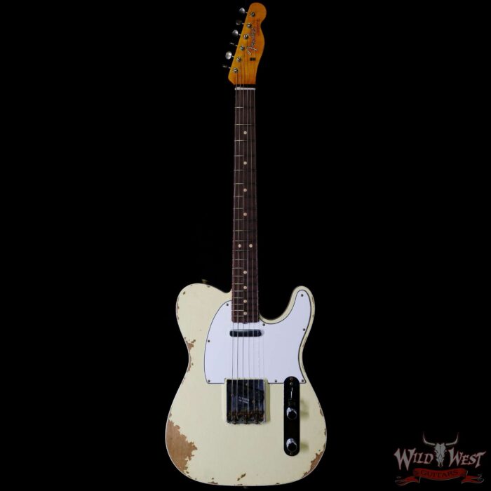 Fender Custom Shop 1962 Telecaster Custom Rosewood Slab Board Hand-Wound Pickups Heavy Relic Vintage White - Image 3