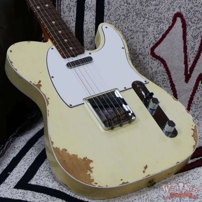 Fender Custom Shop 1962 Telecaster Custom Rosewood Slab Board Hand-Wound Pickups Heavy Relic Vintage White - Image 8