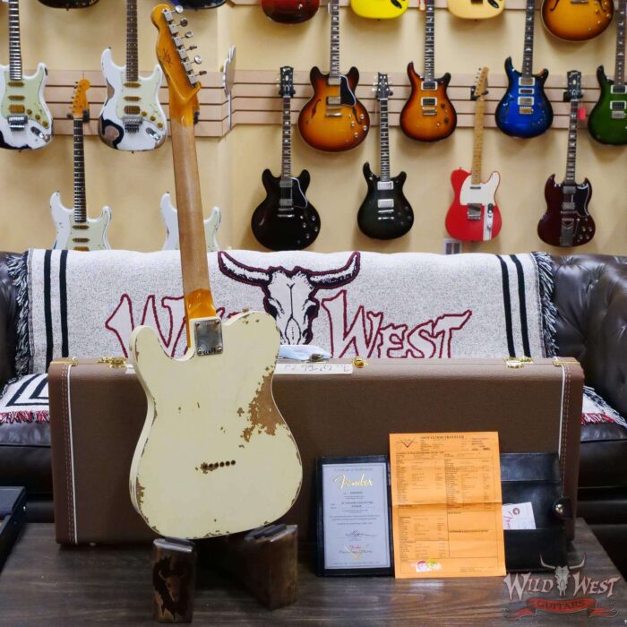 Fender Custom Shop 1962 Telecaster Custom Rosewood Slab Board Hand-Wound Pickups Heavy Relic Vintage White - Image 9