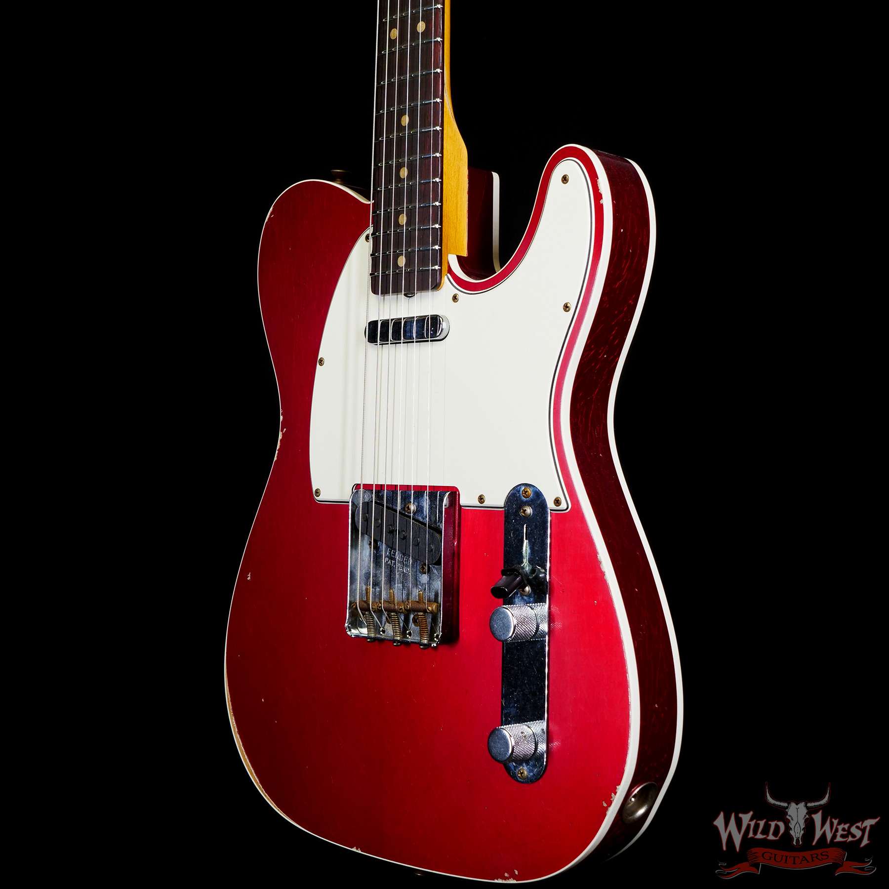 fendercs-1962telecst-r121673-br__wwg.jpg Fender Custom Shop 1962 Telecaster Custom Rosewood Slab Board Hand-Wound Pickups Relic Candy Apple Red 7.20 lbs - Image 2