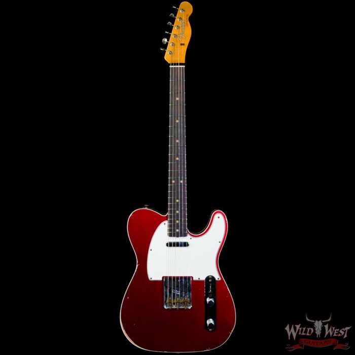 Fender Custom Shop 1962 Telecaster Custom Rosewood Slab Board Hand-Wound Pickups Relic Candy Apple Red 7.20 lbs - Image 3