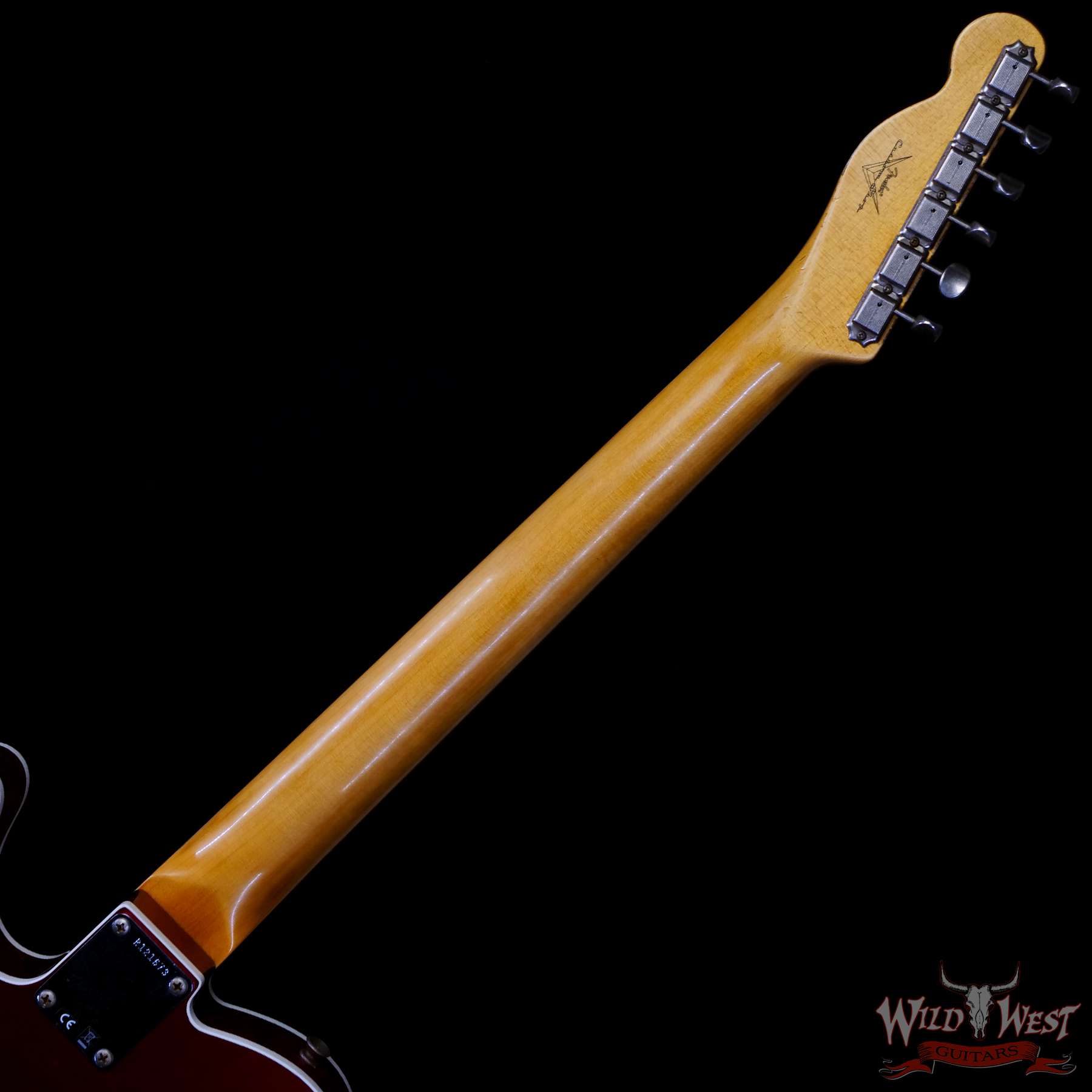 fendercs-1962telecst-r121673-c3__wwg.jpg Fender Custom Shop 1962 Telecaster Custom Rosewood Slab Board Hand-Wound Pickups Relic Candy Apple Red 7.20 lbs - Image 5