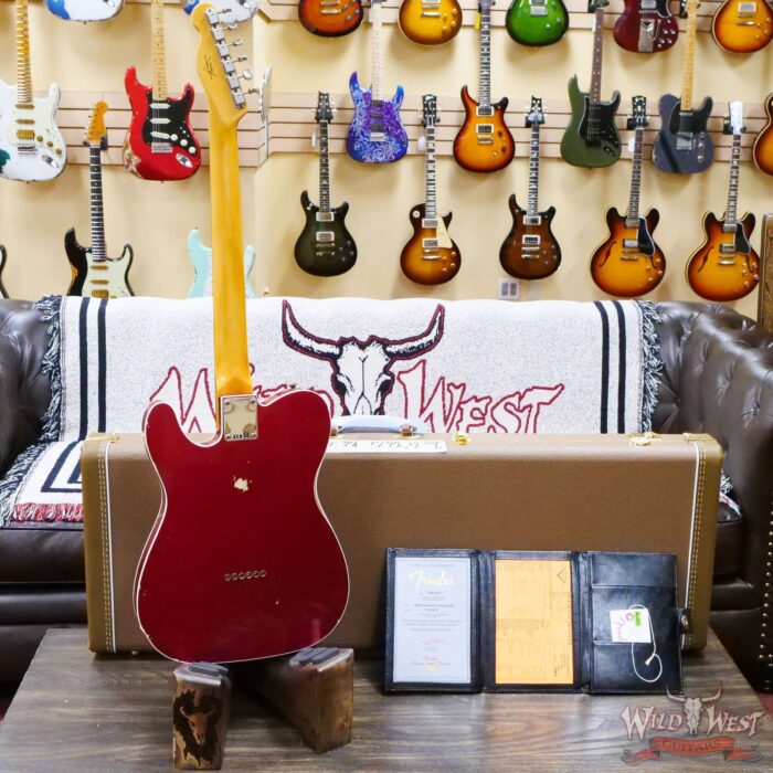 Fender Custom Shop 1962 Telecaster Custom Rosewood Slab Board Hand-Wound Pickups Relic Candy Apple Red 7.20 lbs - Image 9