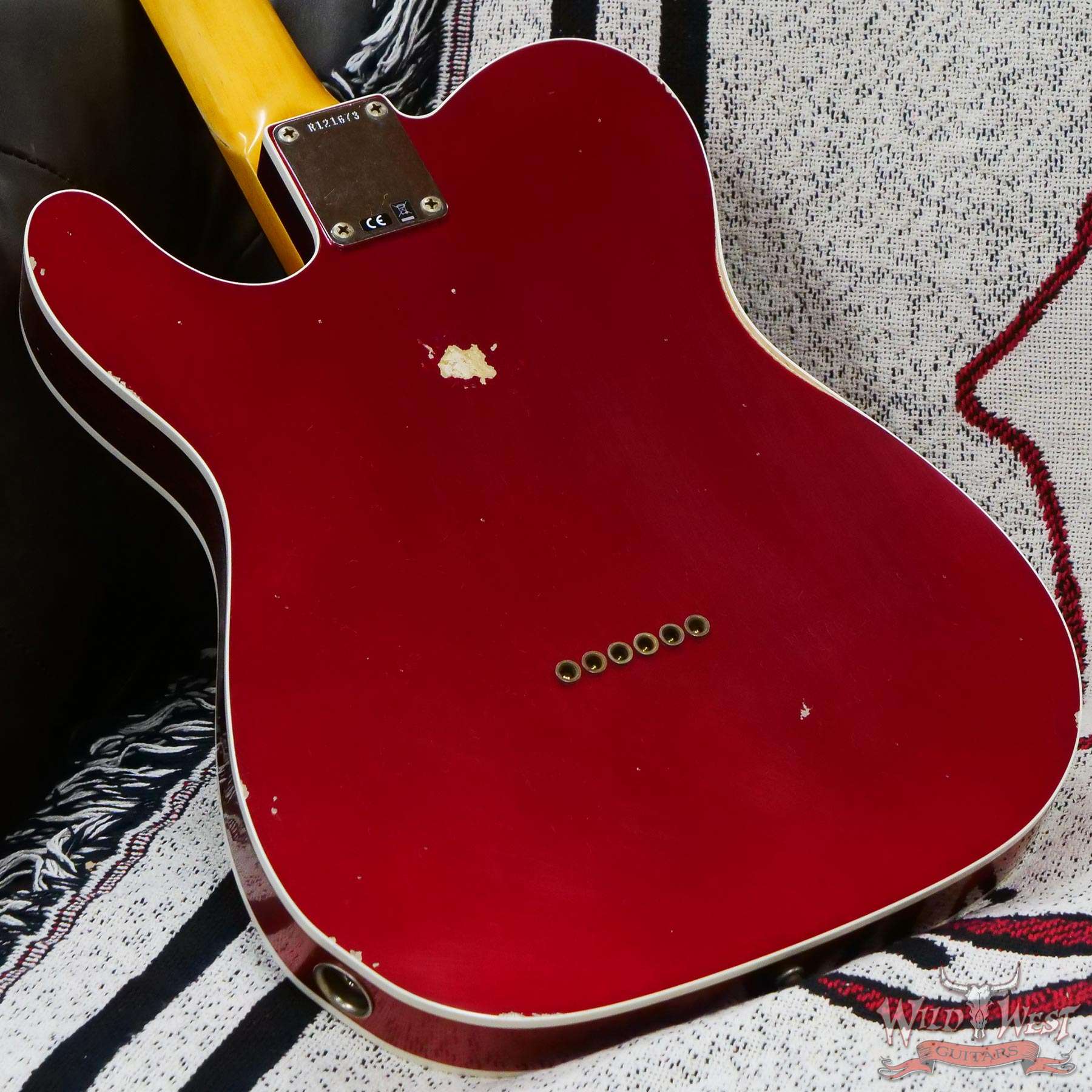 fendercs-1962telecst-r121673-d6__wwg.jpg Fender Custom Shop 1962 Telecaster Custom Rosewood Slab Board Hand-Wound Pickups Relic Candy Apple Red 7.20 lbs - Image 11