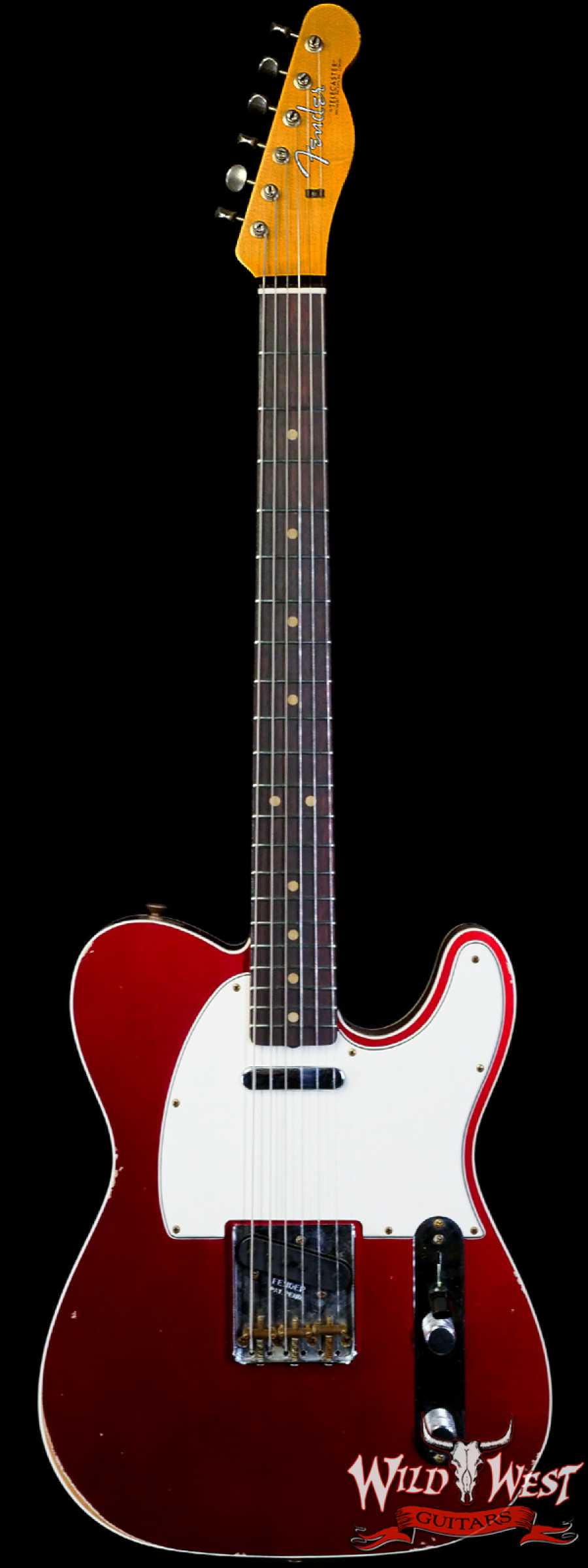 fendercs-1962telecst-r121673-main-2__wwg_large.jpg Fender Custom Shop 1962 Telecaster Custom Rosewood Slab Board Hand-Wound Pickups Relic Candy Apple Red 7.20 lbs - Image 1