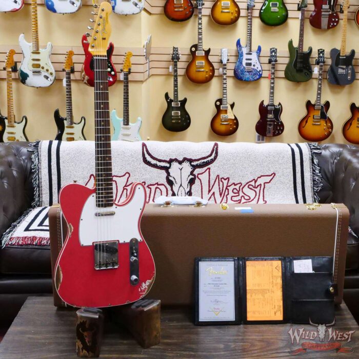 Fender Custom Shop 1962 Telecaster Custom Rosewood Slab Board Hand-Wound Pickups Relic Fiesta Red 7.10 lbs - Image 6