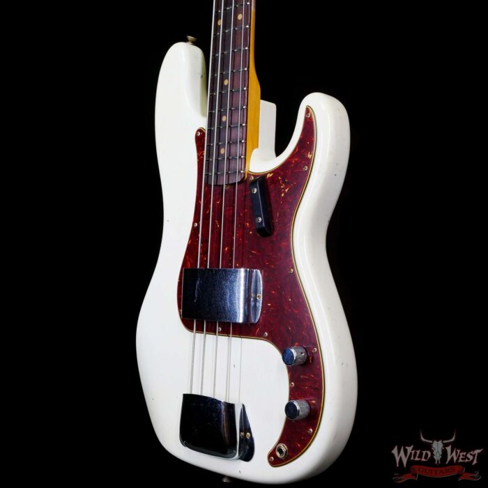 Fender Custom Shop 1963 Precision Bass P-Bass Journeyman Relic Aged Olympic White - Image 2