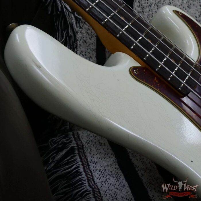 Fender Custom Shop 1963 Precision Bass P-Bass Journeyman Relic Aged Olympic White - Image 9