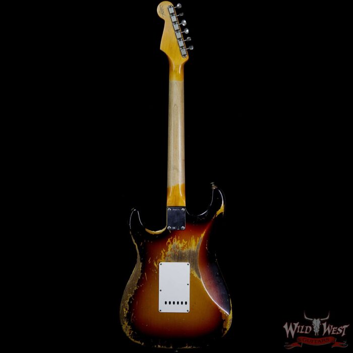 Fender Custom Shop 1963 Stratocaster Heavy Relic AAA Rosewood Fingerboard 3 Tone Sunburst - Image 5