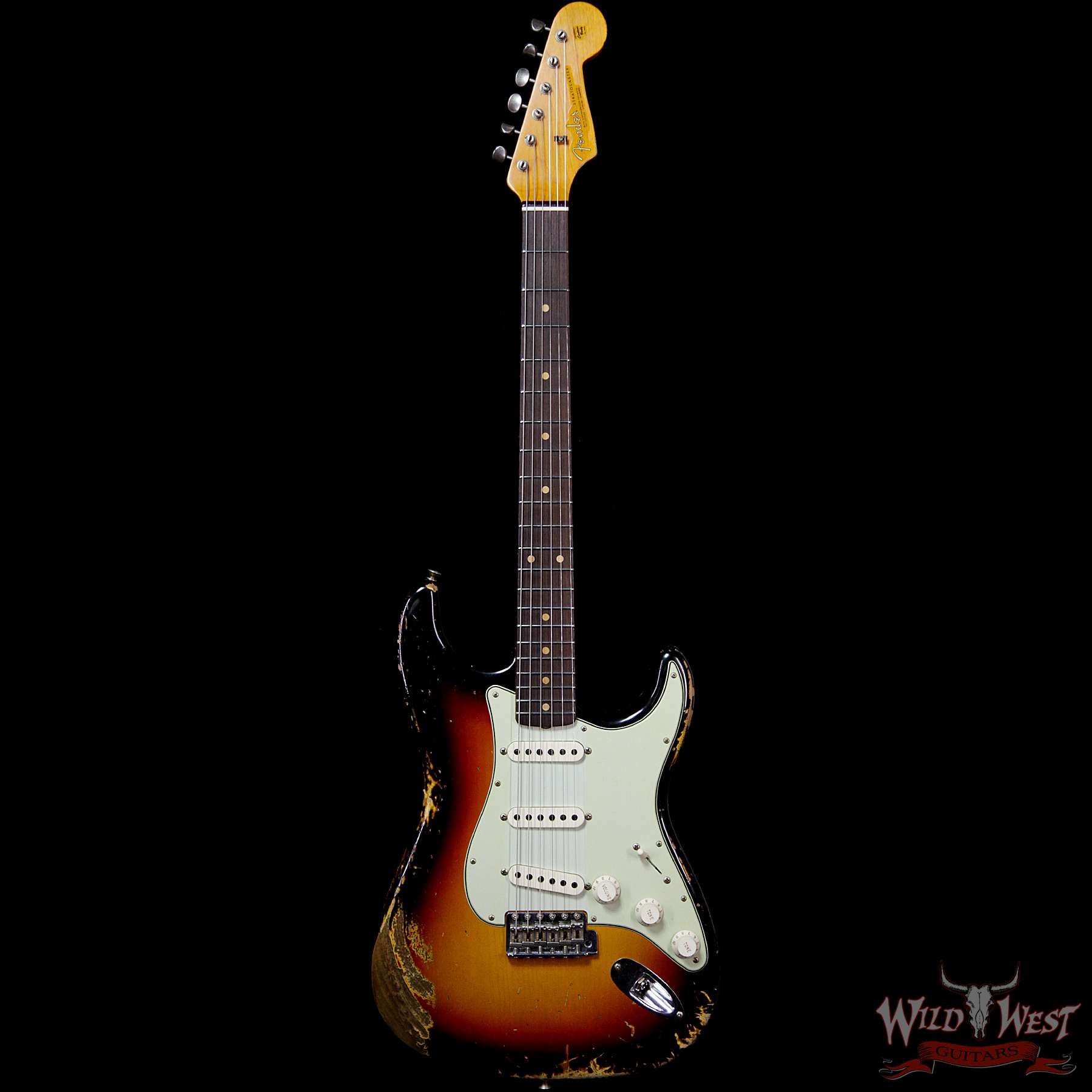 fendercs-1963-strathr-3ts-r98171-f__wwg.jpg Fender Custom Shop 1963 Stratocaster Heavy Relic AAA Rosewood Fingerboard 3 Tone Sunburst - Image 4