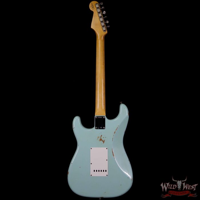 Fender Custom Shop 1963 Stratocaster Relic Rosewood Fretboard Surf Green - Image 6