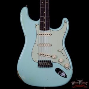 Fender Custom Shop 1963 Stratocaster Relic Rosewood Fretboard Surf Green - Image 3