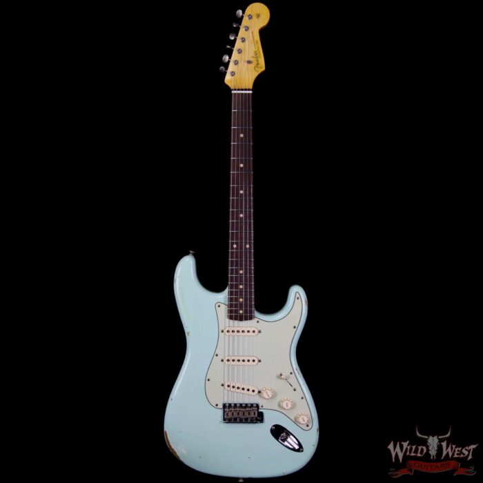 Fender Custom Shop 1963 Stratocaster Relic Rosewood Fretboard Surf Green - Image 5