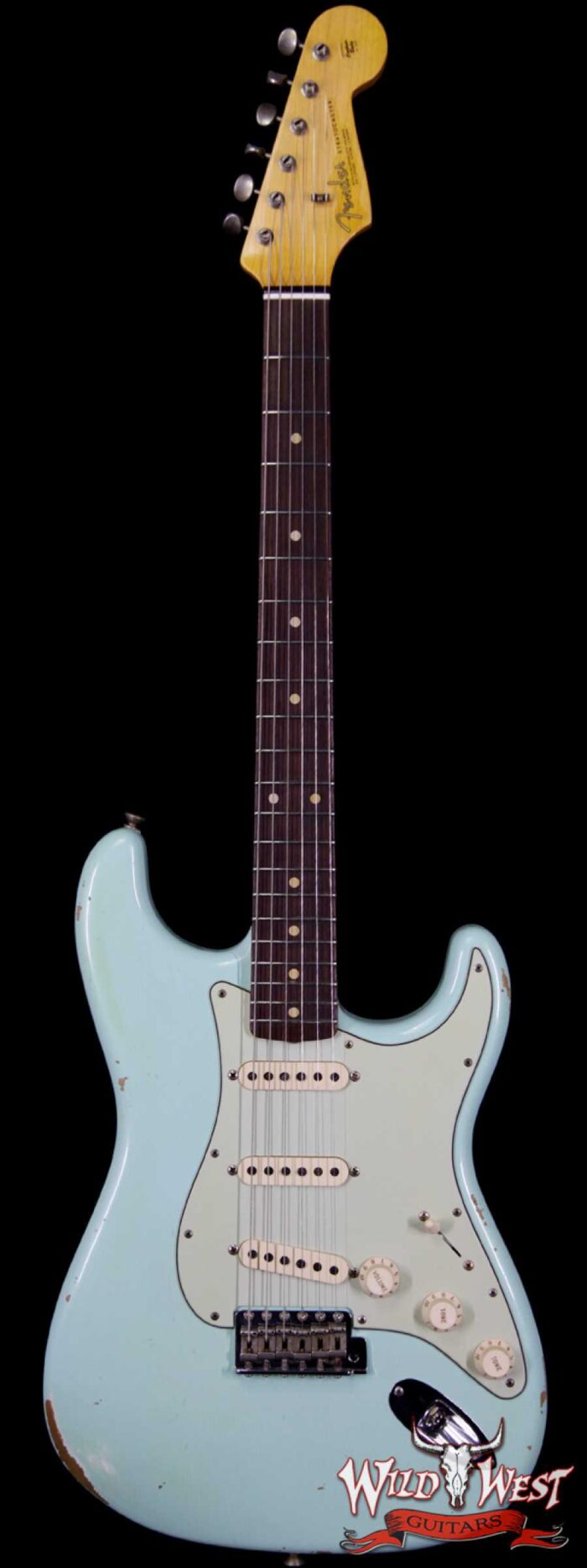 Fender Custom Shop 1963 Stratocaster Relic Rosewood Fretboard Surf Green - Image 1