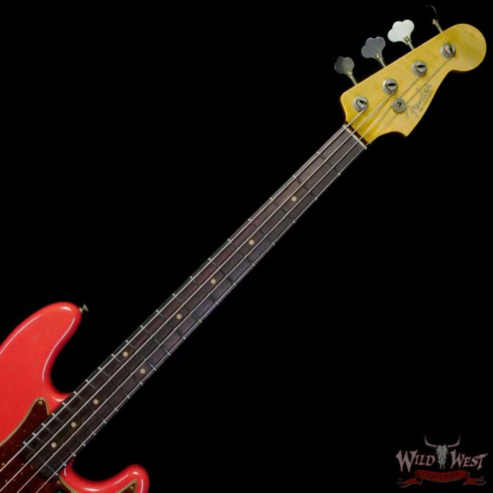 Fender Custom Shop 1963 P-Bass Precision Bass Hand-Wound Pickup Journeyman Relic Aged Fiesta Red - Image 4