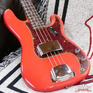 Fender Custom Shop 1963 P-Bass Precision Bass Hand-Wound Pickup Journeyman Relic Aged Fiesta Red - Image 8