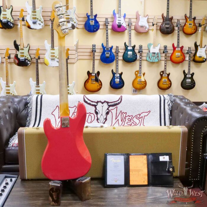 Fender Custom Shop 1963 P-Bass Precision Bass Hand-Wound Pickup Journeyman Relic Aged Fiesta Red - Image 9