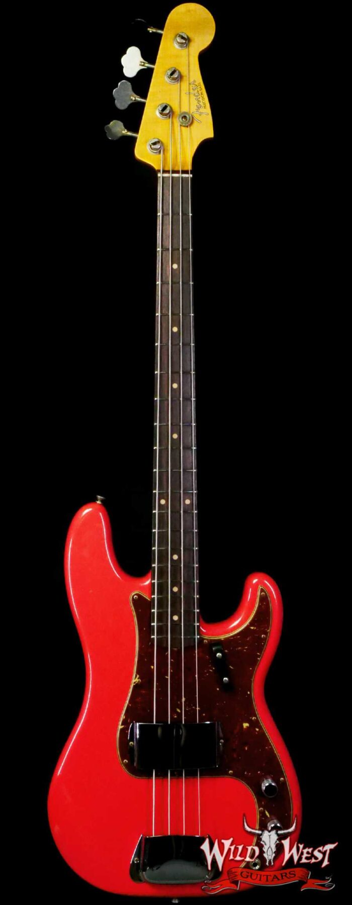 Fender Custom Shop 1963 P-Bass Precision Bass Hand-Wound Pickup Journeyman Relic Aged Fiesta Red - Image 1