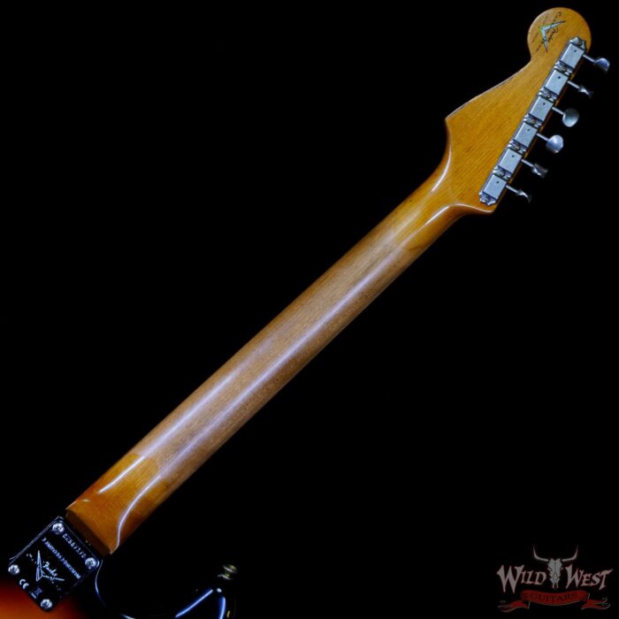 Fender Custom Shop Limited Edition 1963 Stratocaster Hand-Wound Pickups Roasted Maple Neck Relic 3-Color Sunburst - Image 5