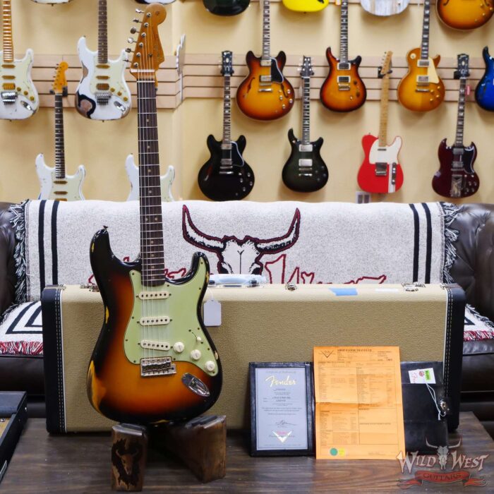 Fender Custom Shop Limited Edition 1963 Stratocaster Hand-Wound Pickups Roasted Maple Neck Relic 3-Color Sunburst - Image 6