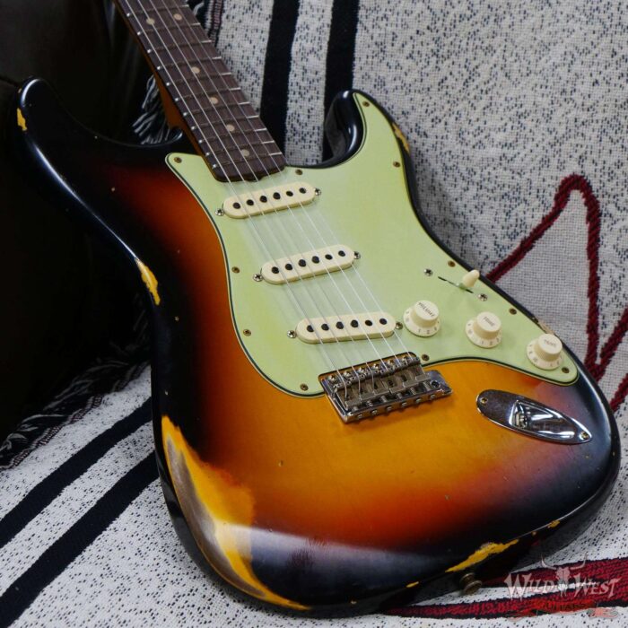 Fender Custom Shop Limited Edition 1963 Stratocaster Hand-Wound Pickups Roasted Maple Neck Relic 3-Color Sunburst - Image 8