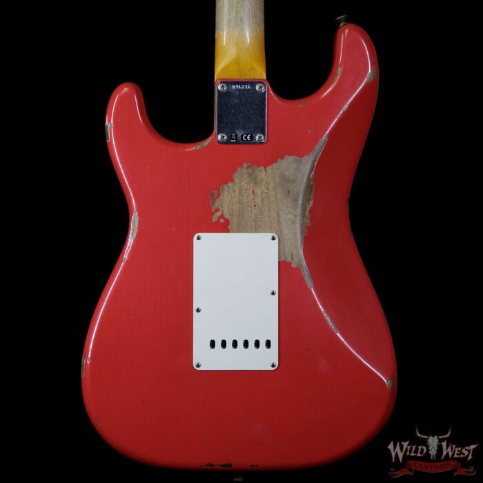 Fender Custom Shop 1963 Stratocaster AAA Rosewood Fingerboard Heavy Relic Fiesta Red - Image 6