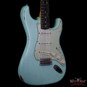 Fender Custom Shop 1963 Stratocaster Relic Sort of Dark AAA Rosewood Fretboard Surf Green - Image 4