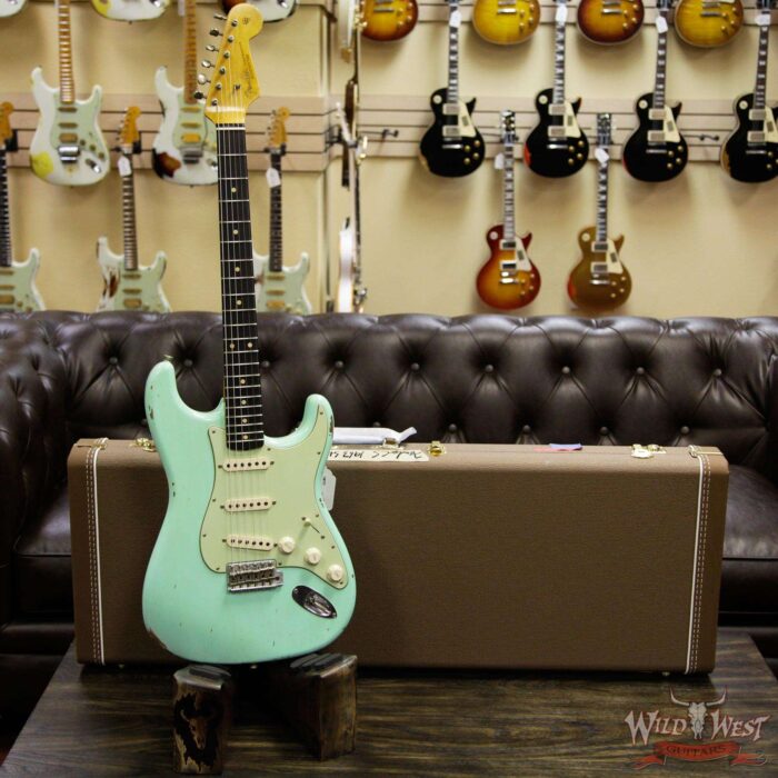 Fender Custom Shop 1963 Stratocaster Relic Sort of Dark AAA Rosewood Fretboard Surf Green - Image 12