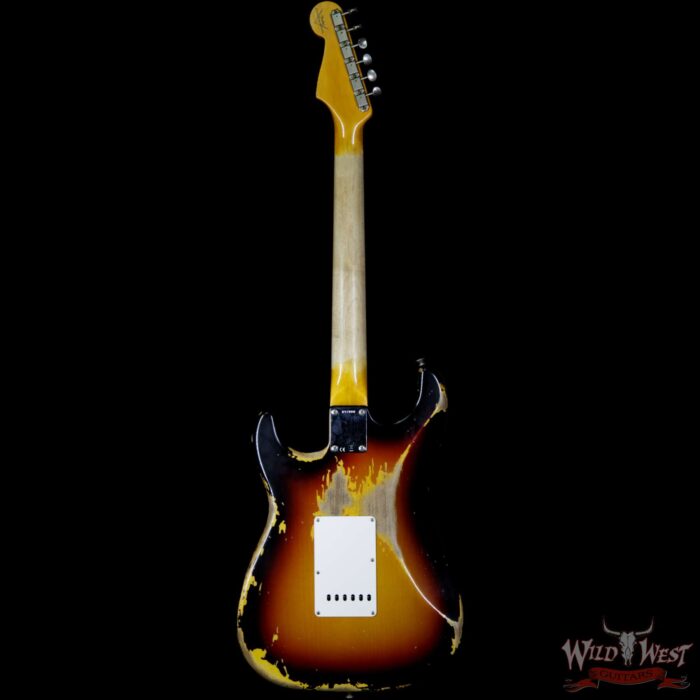 Fender Custom Shop 1963 Stratocaster Heavy Relic Rosewood Fingerboard 3 Tone Sunburst - Image 5