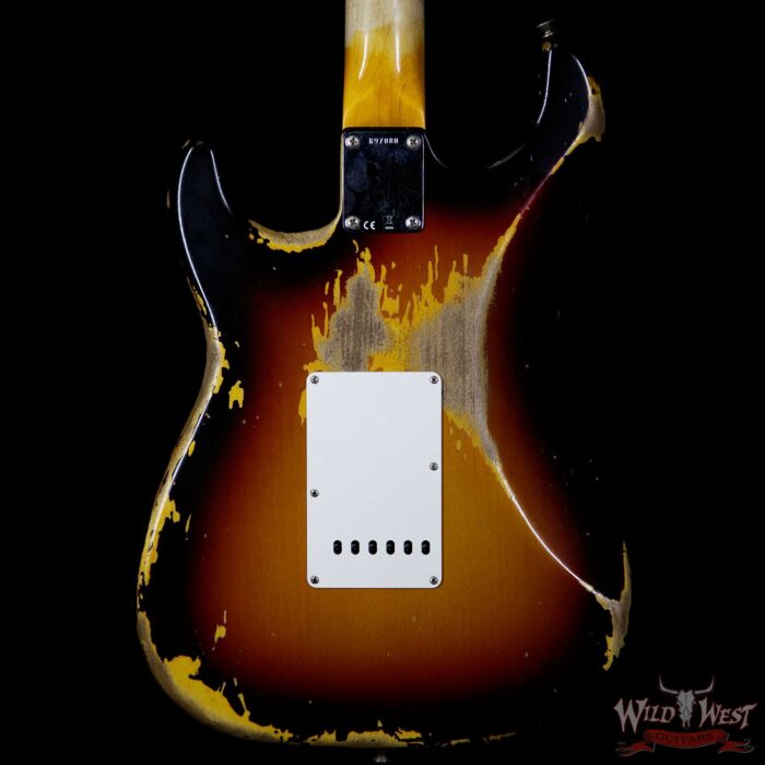Fender Custom Shop 1963 Stratocaster Heavy Relic Rosewood Fingerboard 3 Tone Sunburst - Image 6